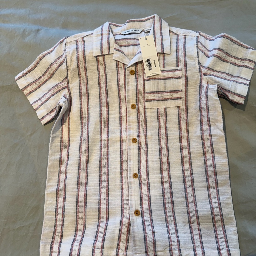 Janie and Jack Boys Casual Striped Button Down Shirt